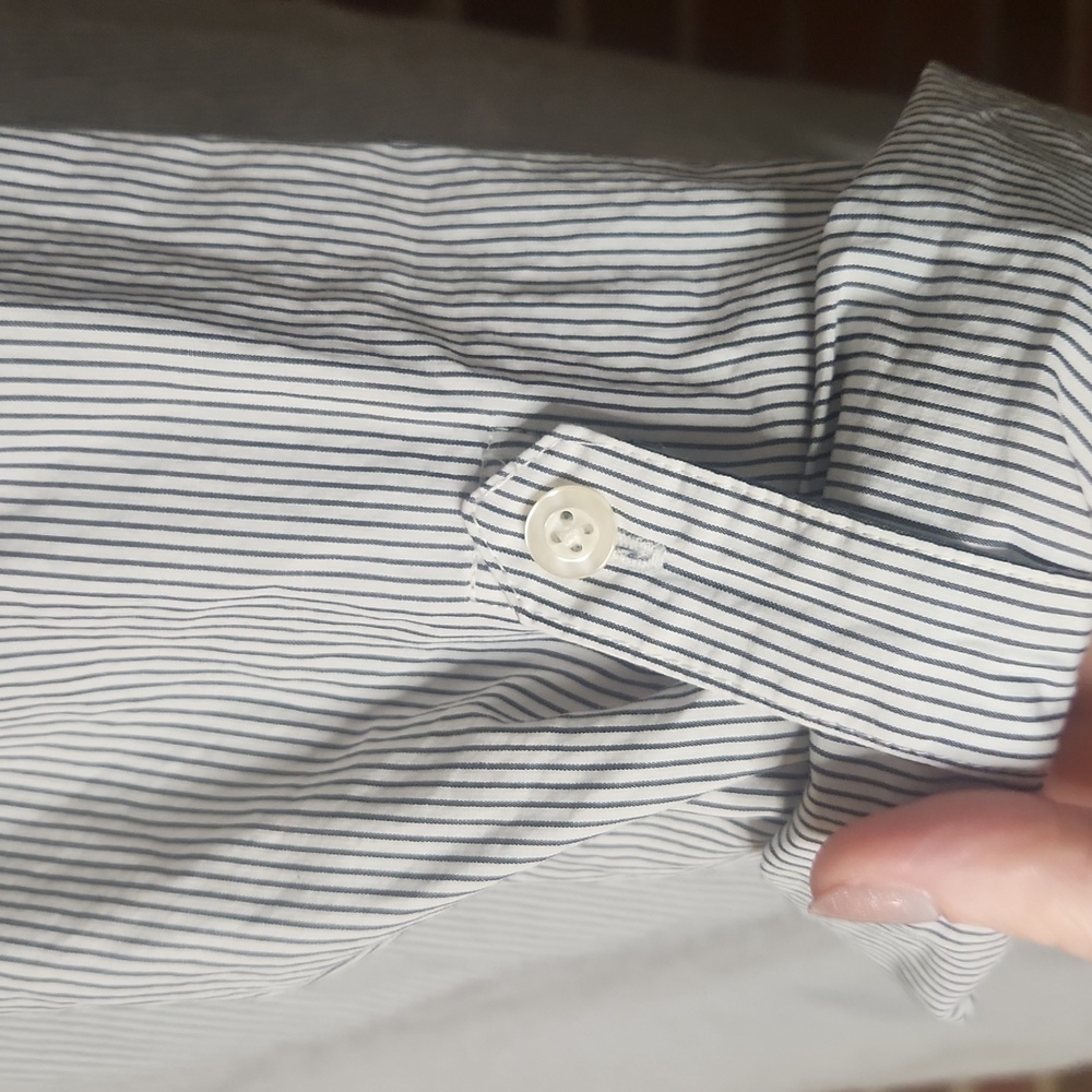 LOFT Gray 3/4 Sleeve Buttoned Tunic, Size Small - Picture 5 of 8